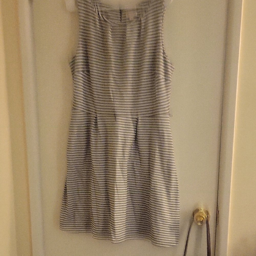 Merona Gray and White Striped Mini Dress